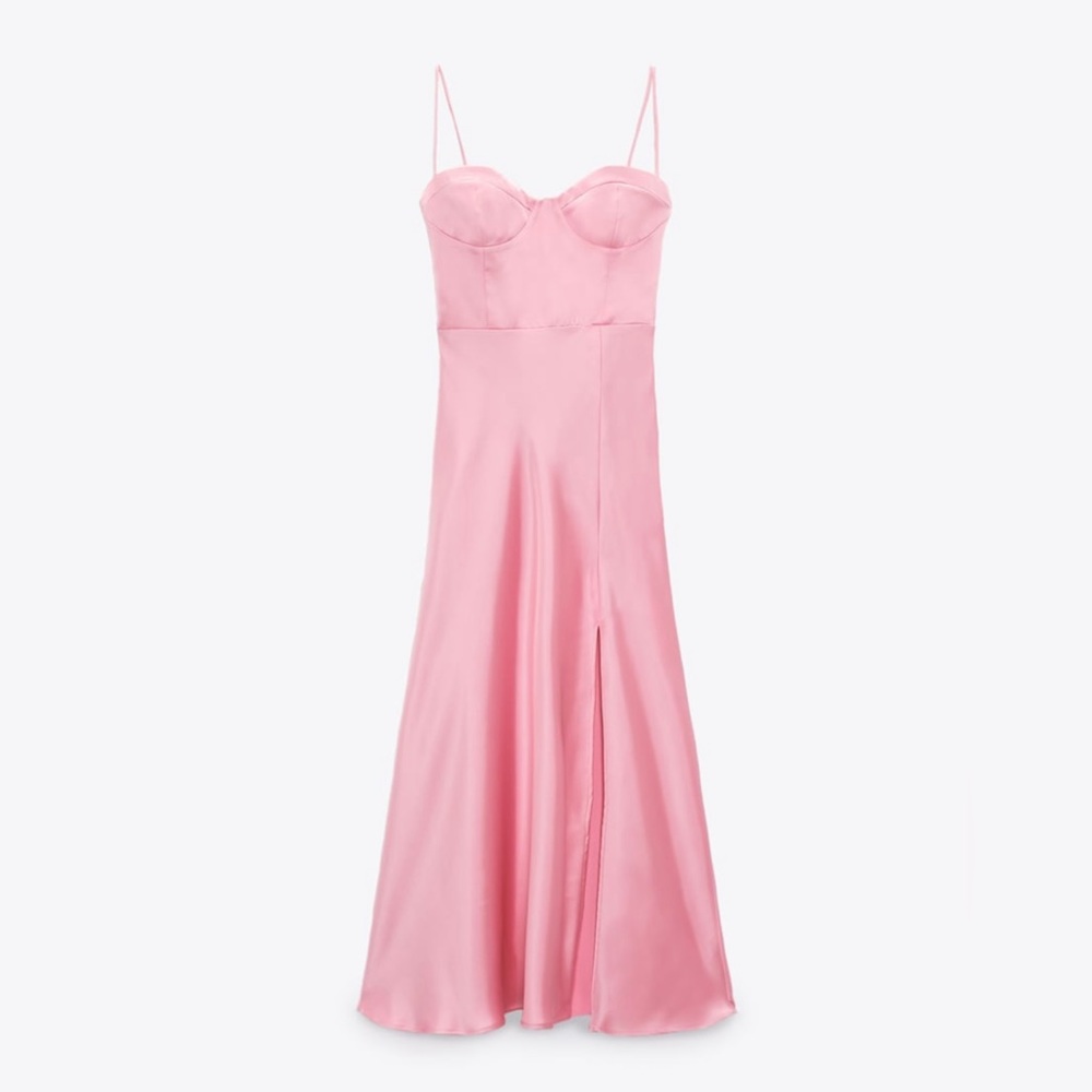 ZARA PINK SATIN DRESS